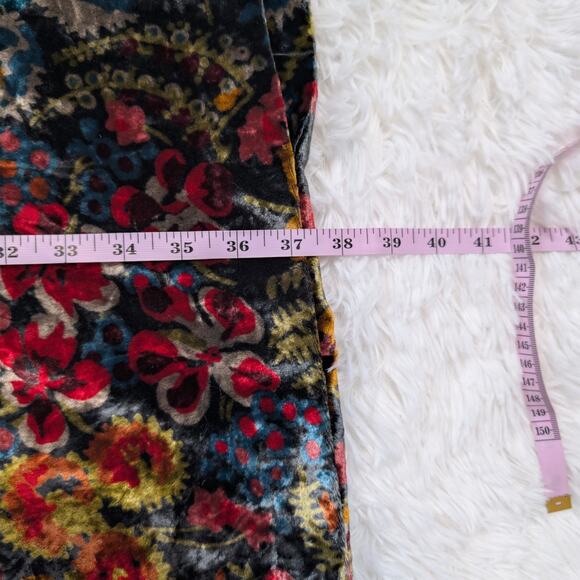 LOFT Velvet Floral Mock Neck Sleeveless Dress Size Large - Picture 9 of 13